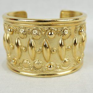 TORY BURCH Gold Plated Wide Cuff Bracelet Bangle